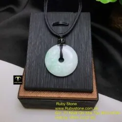 Đồng điếu ngọc Cẩm thạch trắng điểm lý chạm hoa mẫu đơn, ĐK 27mm - Ảnh 4