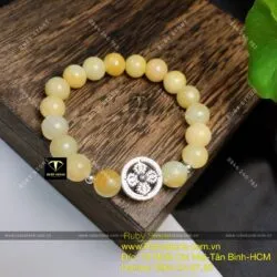 Vòng ngọc Cẩm thạch huyết mix charm bạc - Hình ảnh 6