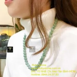 Vòng cổ ngọc Cẩm thạch đậu lý 10 ly - Hình ảnh 5