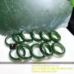 Nhẫn ngọc bích xanh đậm, tròn 6 ly (Gia công theo ni tay) - Hình ảnh 5
