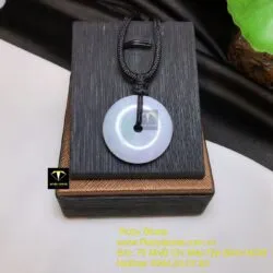 Đồng điếu ngọc Cẩm thạch phớt tím lam, kích thước 28mm - Ảnh 6