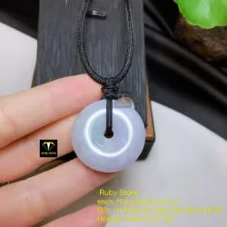 Đồng điếu ngọc Cẩm thạch phớt tím lam, kích thước 28mm - Ảnh 4