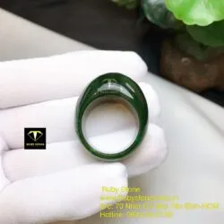 Nhẫn yên ngựa Ngọc bích Canada xanh đậm Nhẫn yên ngựa Ngọc bích Canada xanh đậm