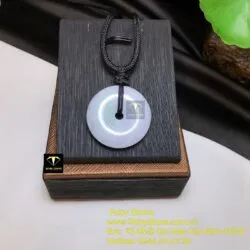 Đồng điếu ngọc Cẩm thạch phớt tím lam, kích thước 28mm - Ảnh 7