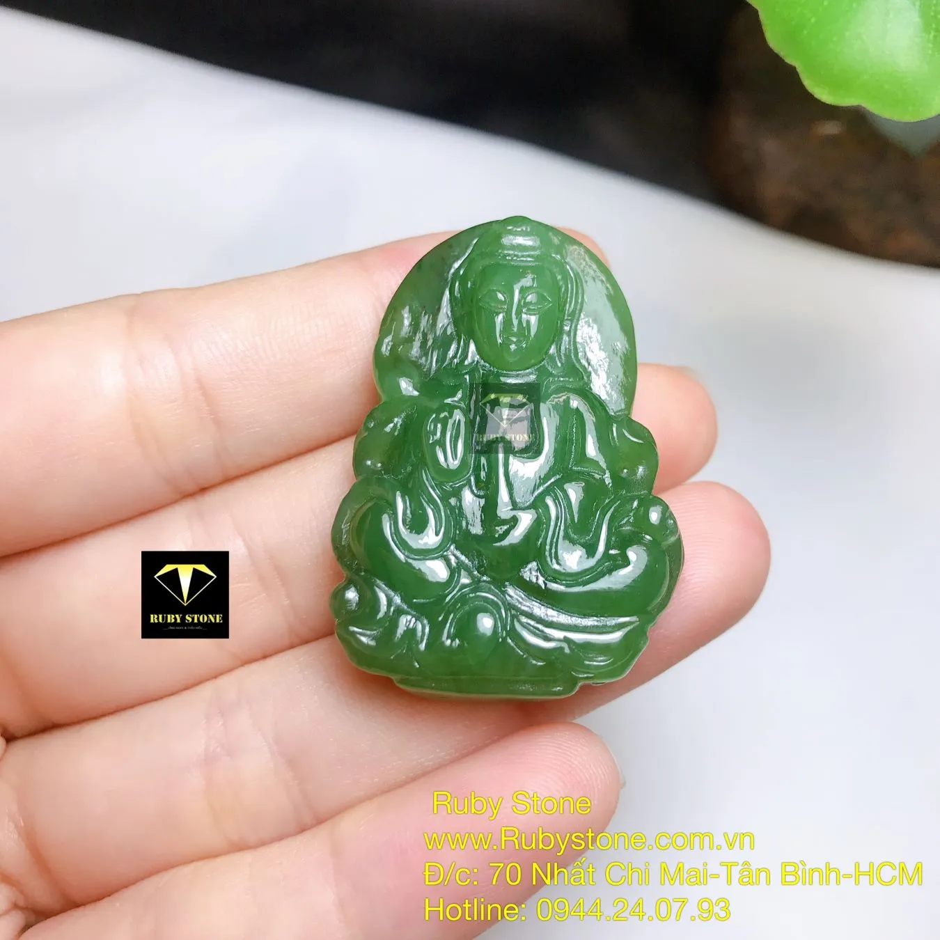 Phật Quan Âm ngọc bích Canada, kích thước 40mm Phật Quan Âm ngọc bích Canada, kích thước 40mm - Ảnh 4