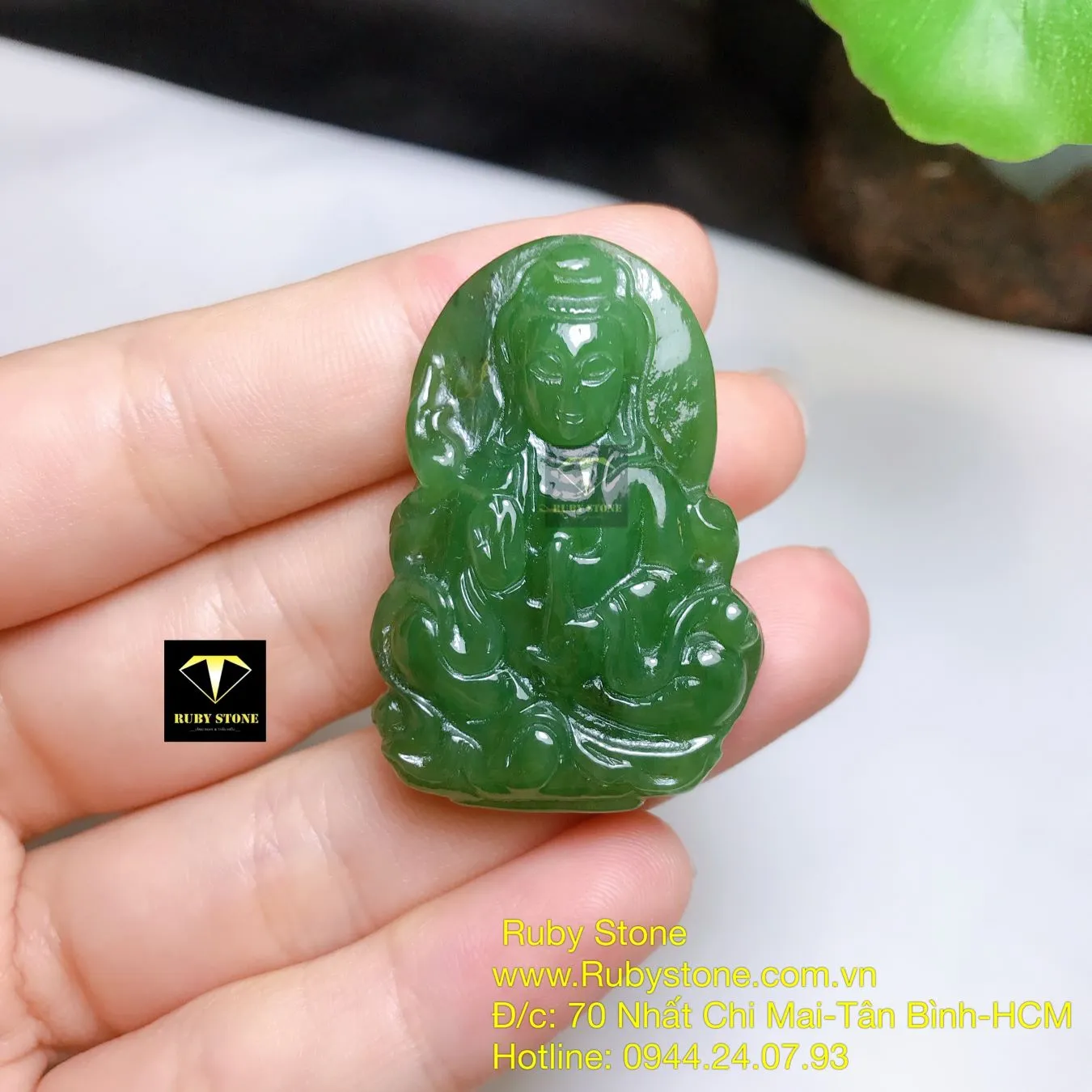 Phật Quan Âm ngọc bích Canada, kích thước 40mm Phật Quan Âm ngọc bích Canada, kích thước 40mm - Ảnh 5