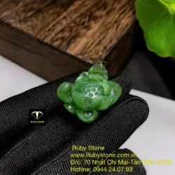 Mặt dây chuyền hoa sen ngọc bích - Hình ảnh 7
