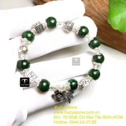Vòng ngọc bích Canada mix charm bạc - Ảnh 2