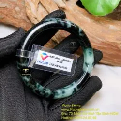 Vòng Cẩm thạch xanh lục đậm, ni tay 51mm - Ảnh 5