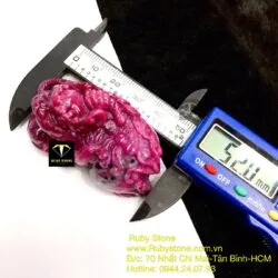 Tỳ hưu Ruby Nam Phi, kích thước 52x47mm - Ảnh 3