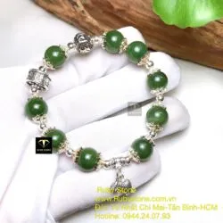 Vòng ngọc bích Canada mix charm bạc - Ảnh 3