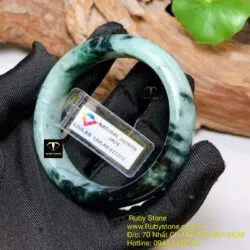 Vòng Cẩm thạch xanh lục đậm, ni tay 54mm - Ảnh 4