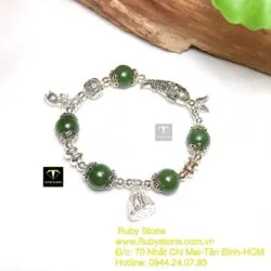 Vòng ngọc bích Canada mix charm bạc - Ảnh 4