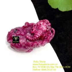 Tỳ hưu Ruby Nam Phi, kích thước 52x47mm - Ảnh 11
