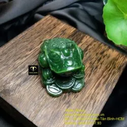 Thiềm thừ ngọc bích Canada xanh lý đậm tạc tay tinh xảo (Hàng đặt theo yêu cầu) - Hình ảnh 11