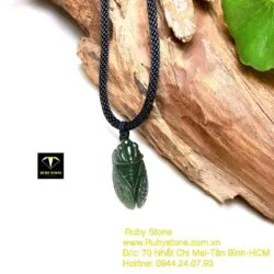 Mặt dây chuyền ve sầu Ngọc Bích (Ngọc thiền), KT 16mm