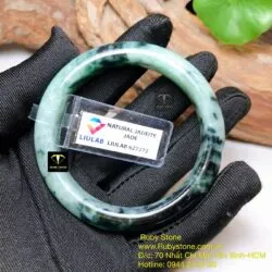 Vòng Cẩm thạch xanh lục đậm, ni tay 54mm - Ảnh 3