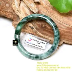 Vòng Cẩm thạch sơn thuỷ phớt xanh, ni tay 52mm