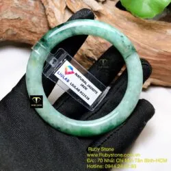 Vòng cẩm thạch sơn thuỷ phớt xanh, ni tay 52mm - Ảnh 5