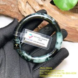 Vòng Cẩm thạch xanh lục đậm, ni tay 51mm - Ảnh 3