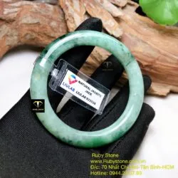 Vòng cẩm thạch sơn thuỷ phớt xanh, ni tay 52mm - Ảnh 4