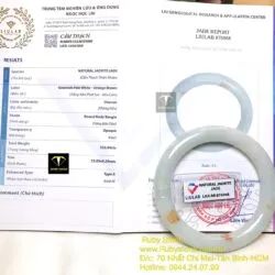 Vòng cẩm thạch trắng sữa điểm huyết - Ảnh 2
