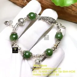 Vòng ngọc bích Canada mix charm bạc - Ảnh 3