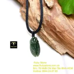 Mặt dây chuyền ve sầu Ngọc Bích (Ngọc thiền), KT 16mm - Hình ảnh 3