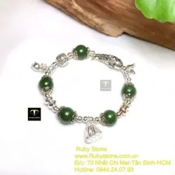 Vòng ngọc bích Canada mix charm bạc - Ảnh 5