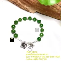 Vòng ngọc bích Canada mix charm bạc - Ảnh 6