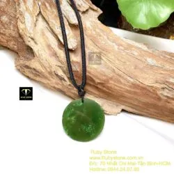 Mặt dây vô sự bài tròn Ngọc bích, KT 32mm - Hình ảnh 7