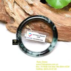Vòng Cẩm thạch xanh lục đậm, ni tay 51mm - Ảnh 7