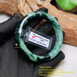 Vòng Cẩm thạch xanh đen, ni tay 52 mm - Hình ảnh 5