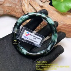 Vòng cẩm thạch sơn thuỷ xanh lục đậm, ni tay 51mm, bản 15,5mm