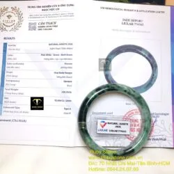 Vòng Cẩm thạch xanh đen, ni tay 52 mm - Hình ảnh 2