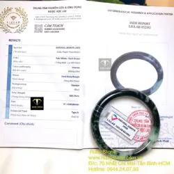 Vòng Cẩm thạch xanh lục đậm, ni tay 51mm - Ảnh 4