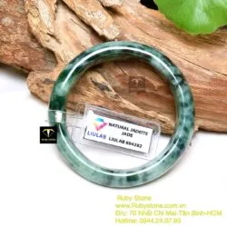 Vòng Cẩm thạch sơn thuỷ phớt xanh, ni tay 52mm - Ảnh 6