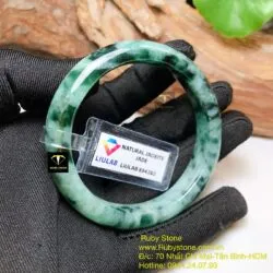 Vòng Cẩm thạch sơn thuỷ phớt xanh, ni tay 52mm - Ảnh 3