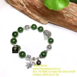 Vòng ngọc bích Canada mix charm bạc xinh yêu - Ảnh 6