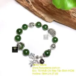 Vòng ngọc bích Canada mix charm bạc xinh yêu - Ảnh 5