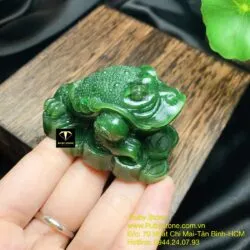 Thiềm thừ ngọc bích Canada xanh lý đậm tạc tay tinh xảo (Hàng đặt theo yêu cầu) - Hình ảnh 8