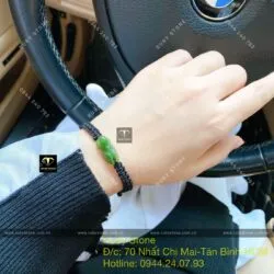 Ve sầu (Ngọc thiền) ngọc bích Canada tết dây đeo tay - Ảnh 4