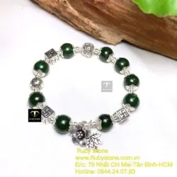 Vòng ngọc bích Canada mix charm bạc - Ảnh 4