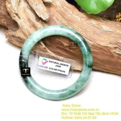 Vòng cẩm thạch sơn thuỷ phớt xanh, ni tay 52mm