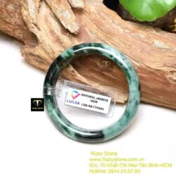 Vòng Cẩm thạch xanh đen, ni tay 52 mm - Hình ảnh 7