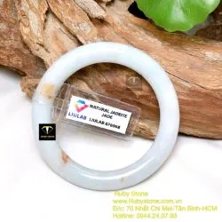 Vòng cẩm thạch trắng sữa điểm huyết - Ảnh 9
