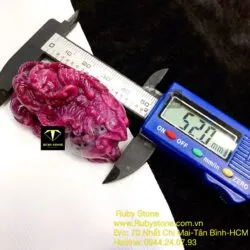 Tỳ hưu Ruby Nam Phi, kích thước 52x47mm