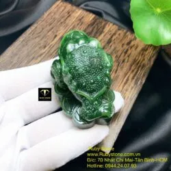 Thiềm thừ ngọc bích Canada xanh lý đậm tạc tay tinh xảo (Hàng đặt theo yêu cầu) - Hình ảnh 6