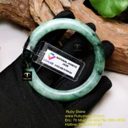 Vòng cẩm thạch sơn thuỷ phớt xanh, ni tay 52mm - Hình ảnh 4