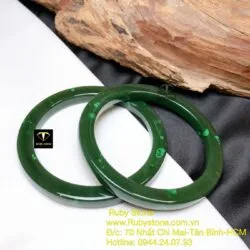 Vòng tay Ngọc bích bản vuông bản 6,1mm, ni tay 52mm - Hình ảnh 6